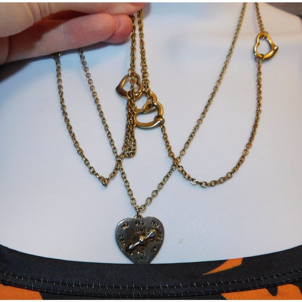 Multilayer Heart Spinner Necklace